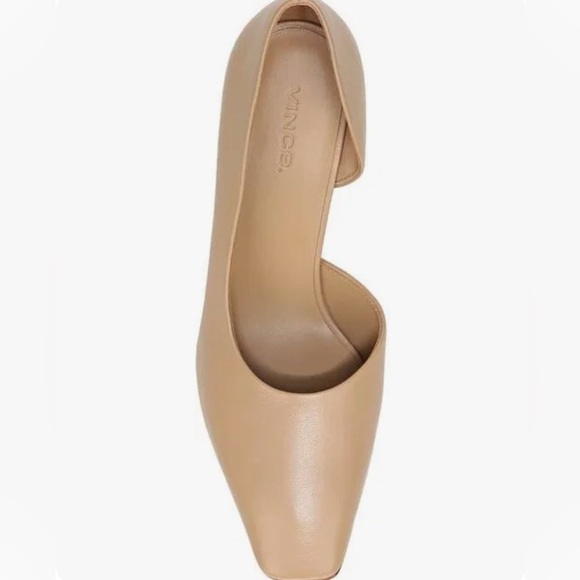 Women’s VINCE Tiana Point Toe Leather Pumps in Cappucino - Picture 2 of 9